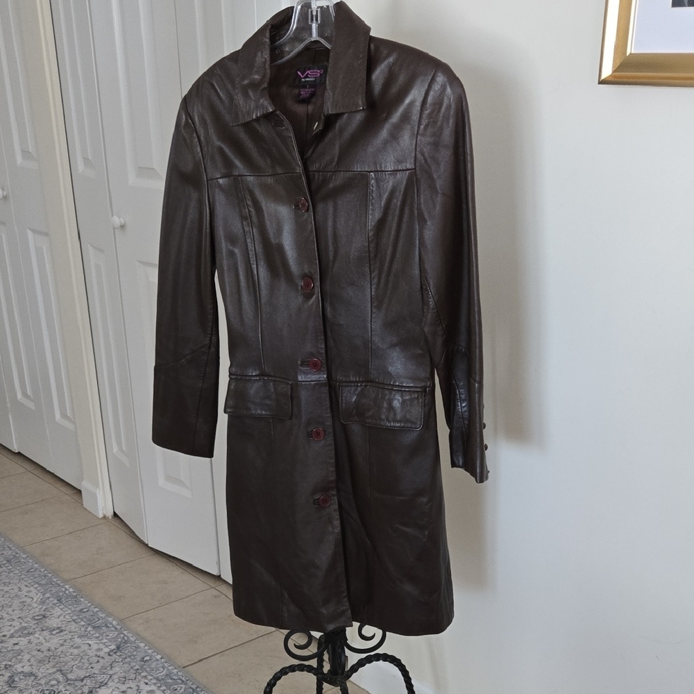Women's Brown Leather Coat